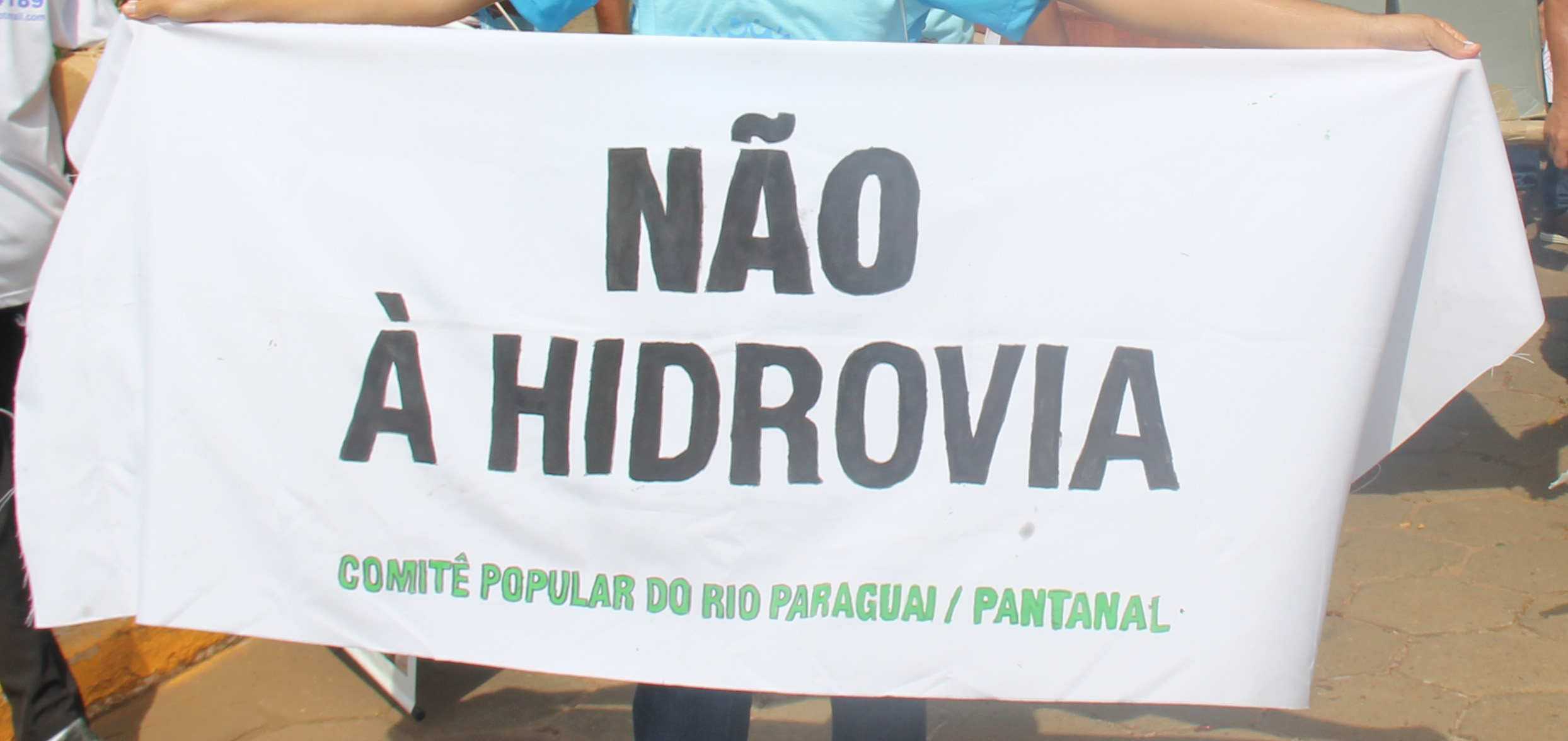 NO A LA HIDROVIA! en la celebracion del Rio Paraguay, Caceres, Brasil 2018