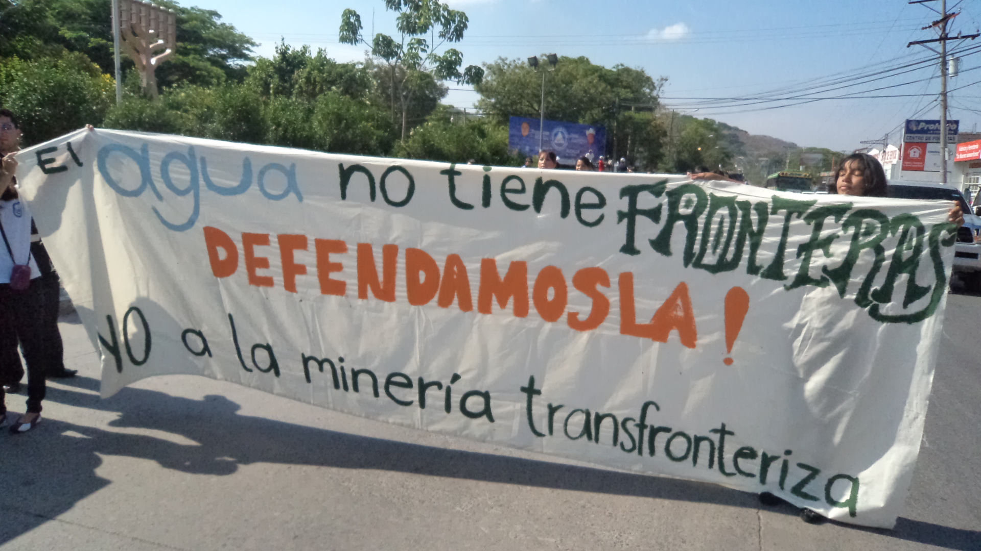 Mujeres Ambientalistas participates in a protest against the transfrontier mines in Metapan and Jutiapa (Guatemala)